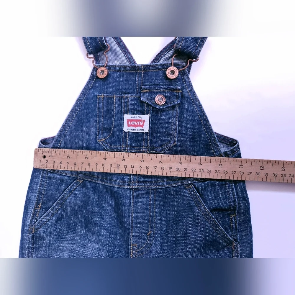 Levis Dark Wash Blue Denim Carpenter Overalls Baby 18M Adjustable
